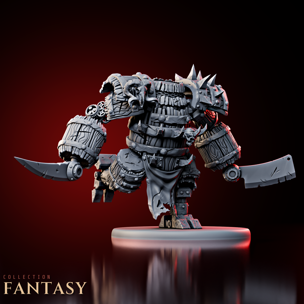 Barrel Construct w/ Sword & Axe