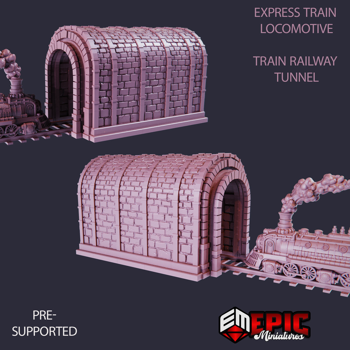 Express Train Locomotive & Tunnel
