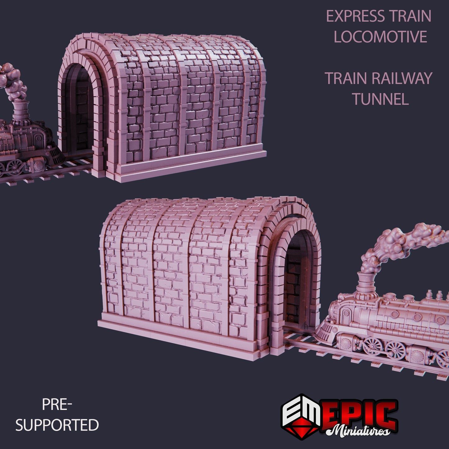 Express Train Locomotive & Tunnel