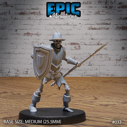 Skeleton Army Spearman w/ Shield