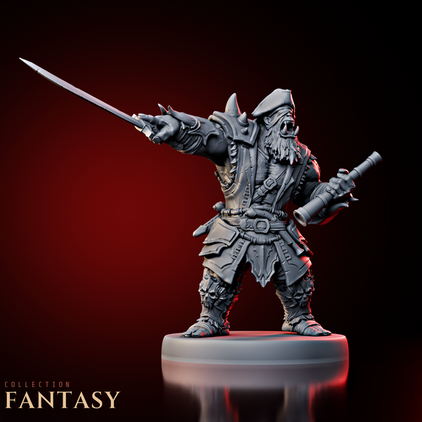 Orc Pirate Captain Swordsman