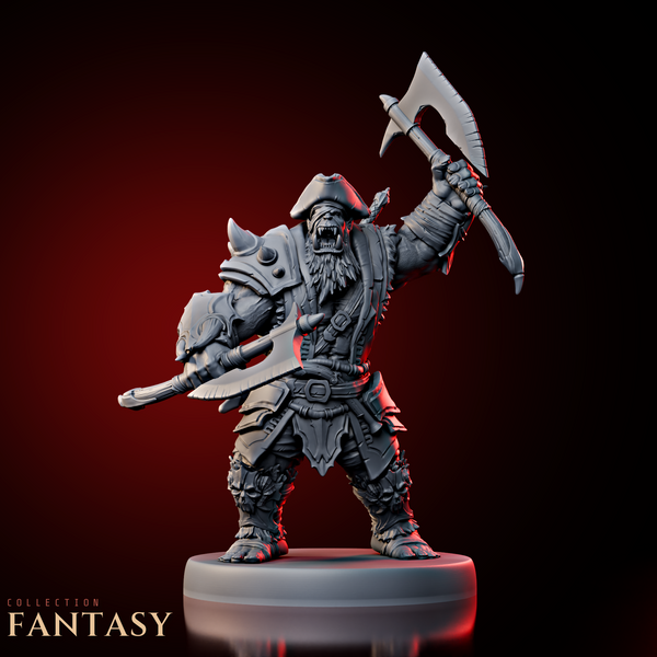 Orc Pirate Captain Axeman