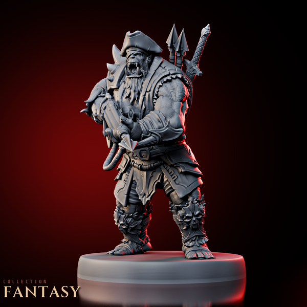 Orc Pirate Captain w/ Harpoon