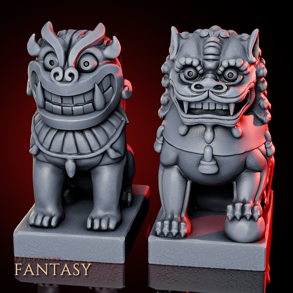 Eastern Temple Kirin Statues Pack