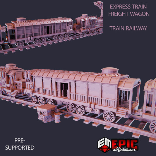 Express Train Freight Wagon & Railway