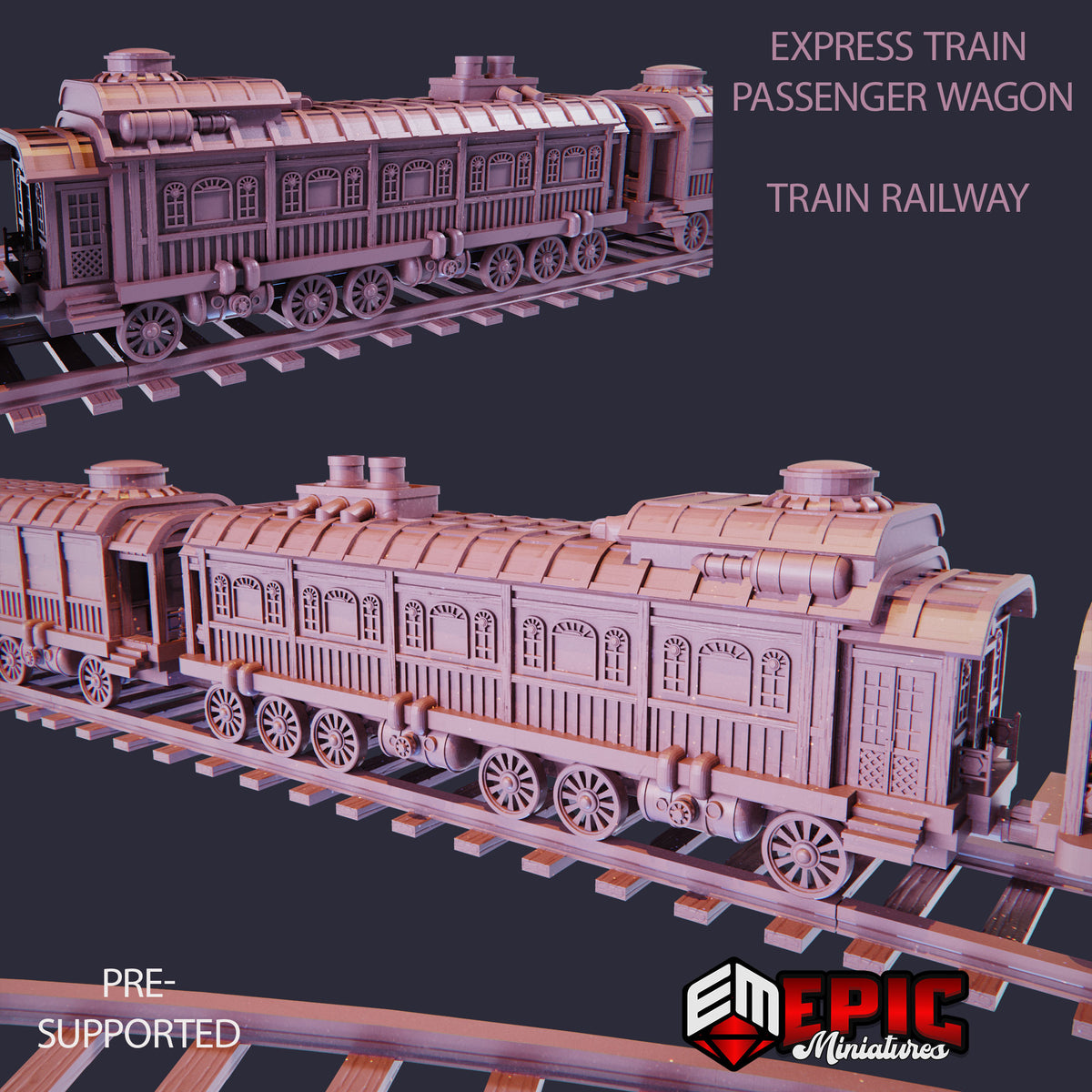Express Train Passenger Wagon & Railway