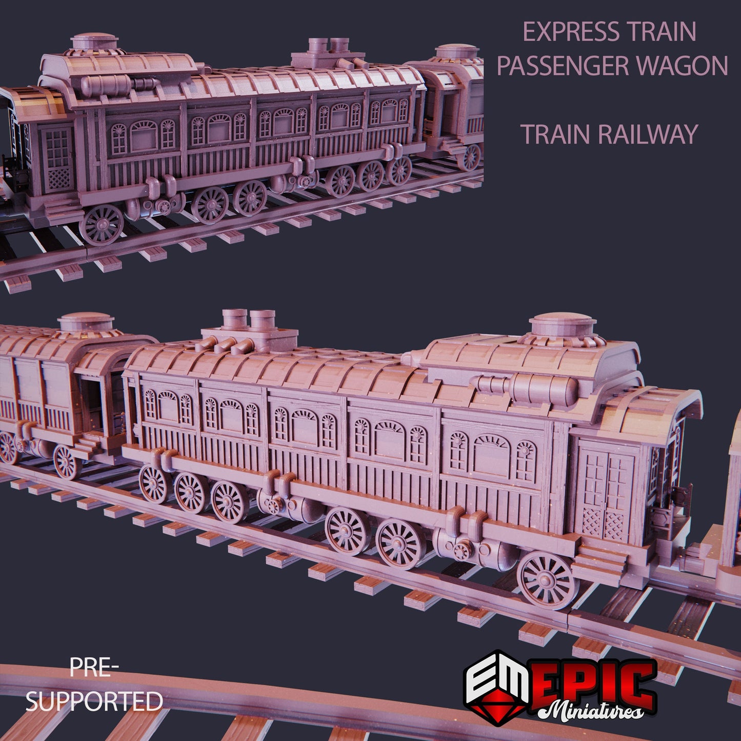 Express Train Passenger Wagon & Railway