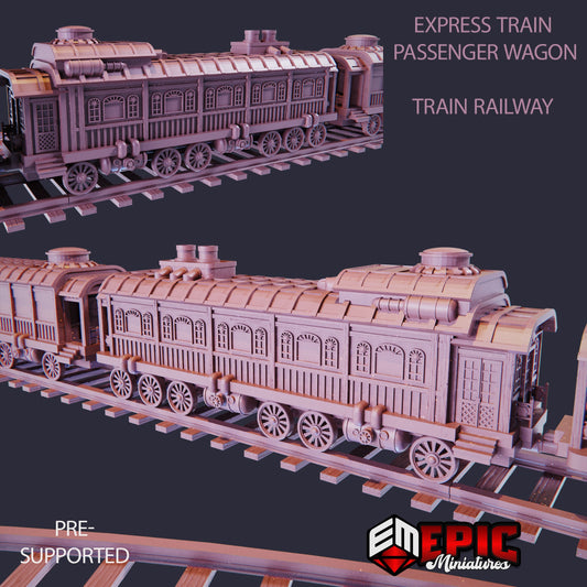 Express Train Passenger Wagon & Railway