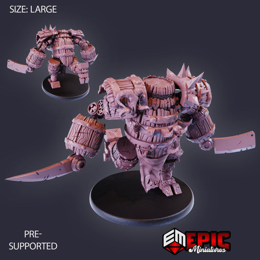 Barrel Construct w/ Sword & Axe