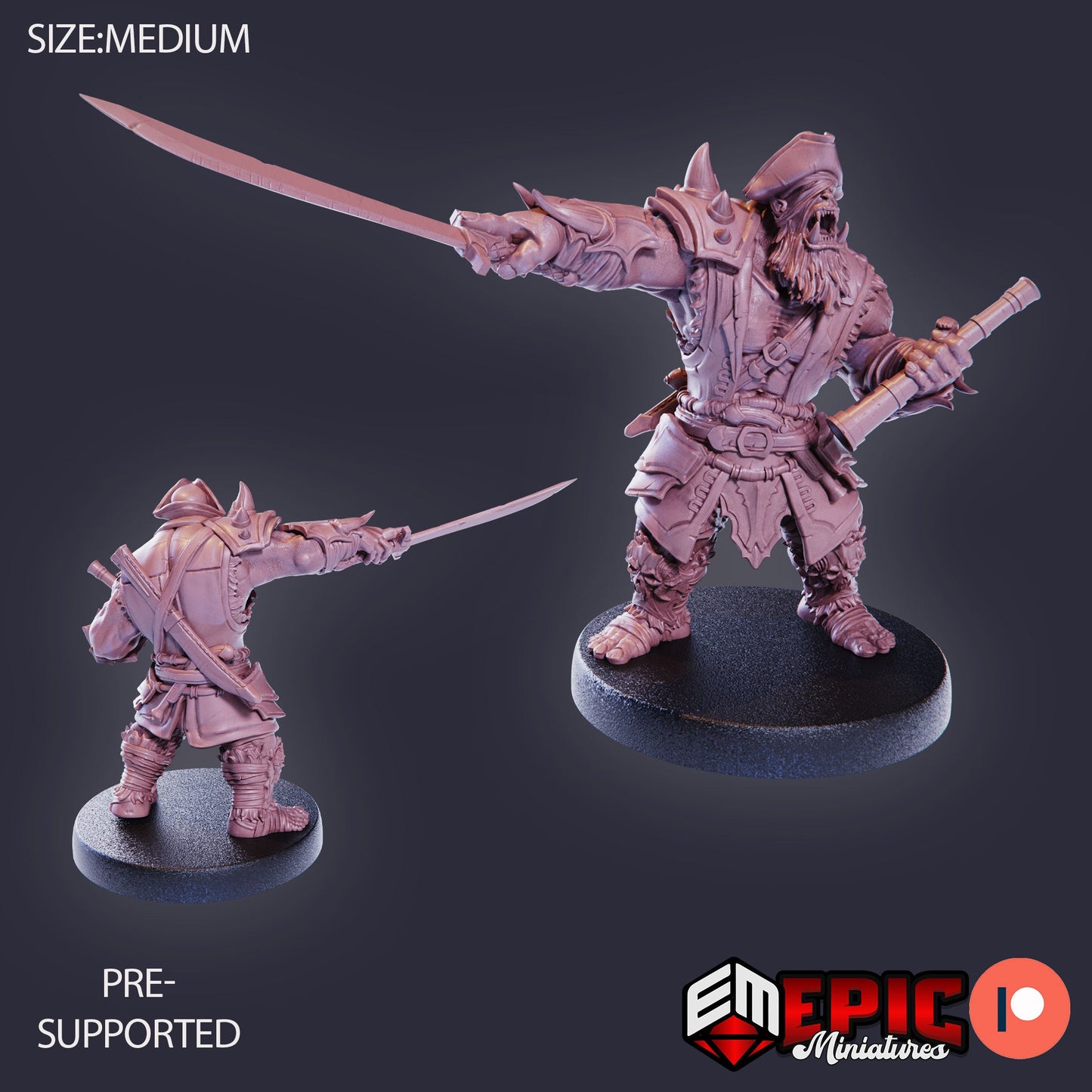 Orc Pirate Captain Swordsman