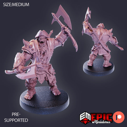 Orc Pirate Captain Axeman