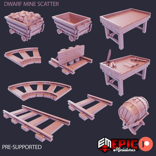 Dwarf Mine Cart & Tracks Pack