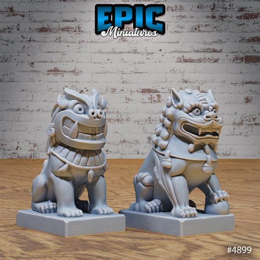 Eastern Temple Kirin Statues Pack