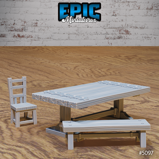 Wooden Table , Chair & Bench Pack