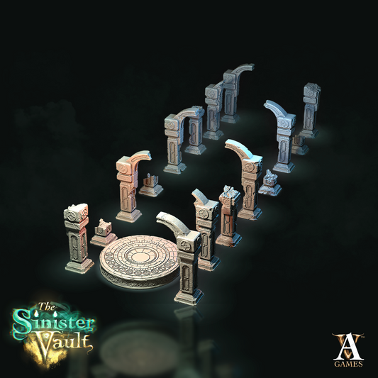 2x Ruins Pillars & Stone Portal Pack